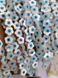10 Pcs 10mm Natural Flower Evil Eyes Mother of Pearl Shell Beads DIY Jewelry