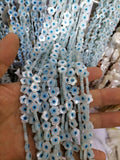 10 Pcs 10mm Natural Flower Evil Eyes Mother of Pearl Shell Beads DIY Jewelry