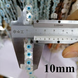 10 Pcs 10mm Natural Flower Evil Eyes Mother of Pearl Shell Beads DIY Jewelry