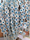 10 Pcs 10mm Natural Flower Evil Eyes Mother of Pearl Shell Beads DIY Jewelry