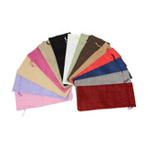 10 Pcs 15x35 cm Rectangle Jute Burlap Linen Bags Champagne Red Wine Bottle Bag