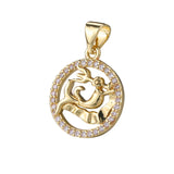 12 Constellations Necklace Pendants Zirconia Mosaic Charms for Jewelry Making