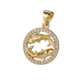 12 Constellations Necklace Pendants Zirconia Mosaic Charms for Jewelry Making