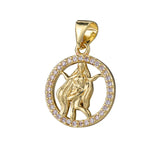 12 Constellations Necklace Pendants Zirconia Mosaic Charms for Jewelry Making