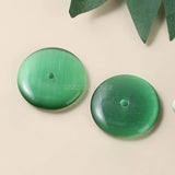 10 Pcs Green Cat Eye Stone Peacs Buckle 30*5mm DIY Jewelry Making Charms
