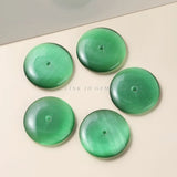 10 Pcs Green Cat Eye Stone Peacs Buckle 30*5mm DIY Jewelry Making Charms