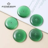 10 Pcs Green Cat Eye Stone Peacs Buckle 30*5mm DIY Jewelry Making Charms