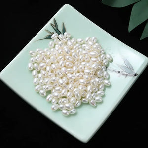 10 Pcs Freshwater Pearl Beads 4.5mm Rice Shape 1.2mm Big Hole DIY Jewelry Making