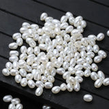 10 Pcs Freshwater Pearl Beads 4.5mm Rice Shape 1.2mm Big Hole DIY Jewelry Making