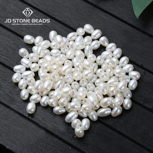 10 Pcs Freshwater Pearl Beads 4.5mm Rice Shape 1.2mm Big Hole DIY Jewelry Making