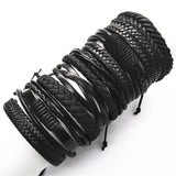 10 Pcs/set Woven Leather Bracelets Men Women Bangle Jewelry Gift