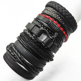 10 Pcs/set Woven Leather Bracelets Men Women Bangle Jewelry Gift