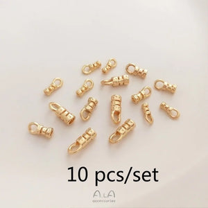 10 Pcs/set Universal Clipped Button 14K Chain Buckle Leather Rope