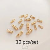 10 Pcs/set Universal Clipped Button 14K Chain Buckle Leather Rope
