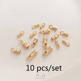 10 Pcs/set Universal Clipped Button 14K Chain Buckle Leather Rope