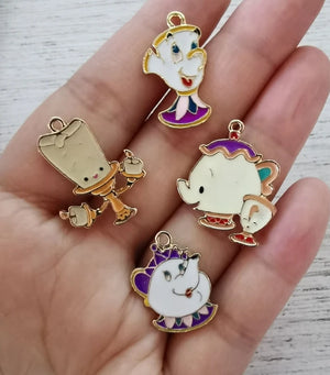 10 Pcs teapot Charm Necklace/Bracelet/Earrings Pendants DIY Jewelry Making T-48