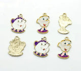 10 Pcs Teapot Charm Pendants DIY Jewelry Making Accessories