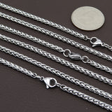 10 Pcs Stainless Steel Necklaces 3mm Wheat Chain Necklace Tarnish Choker