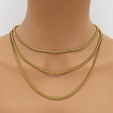 10 Pcs Stainless Steel Necklaces 3mm Wheat Chain Necklace Tarnish Choker