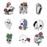 10 Piece Horror Mushroom Skull Ghost Flower Enamel Pin Set