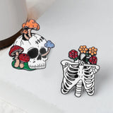 10 Piece Horror Mushroom Skull Ghost Flower Enamel Pin Set