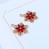 10 Pcs Snowflake Charm Xmas Accessory Golden Winter Pendant Jewelry Making