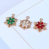 10 Pcs Snowflake Charm Xmas Accessory Golden Winter Pendant Jewelry Making