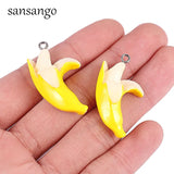 10 Yellow Enamel Banana Charms Pendant for Jewelry Findings