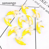 10 Yellow Enamel Banana Charms Pendant for Jewelry Findings