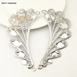 10 Pieces K Metal Filigree Flowers Slice Big Wings Charms