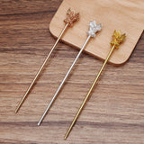 10pcs 14*17mm Flower Bead Cap Hair Sticks Bridal Tiaras DIY Hair Accessories