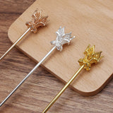 10pcs 14*17mm Flower Bead Cap Hair Sticks Bridal Tiaras DIY Hair Accessories