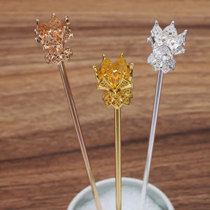 10pcs 14*17mm Flower Bead Cap Hair Sticks Bridal Tiaras DIY Hair Accessories