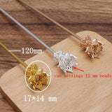 10pcs 14*17mm Flower Bead Cap Hair Sticks Bridal Tiaras DIY Hair Accessories