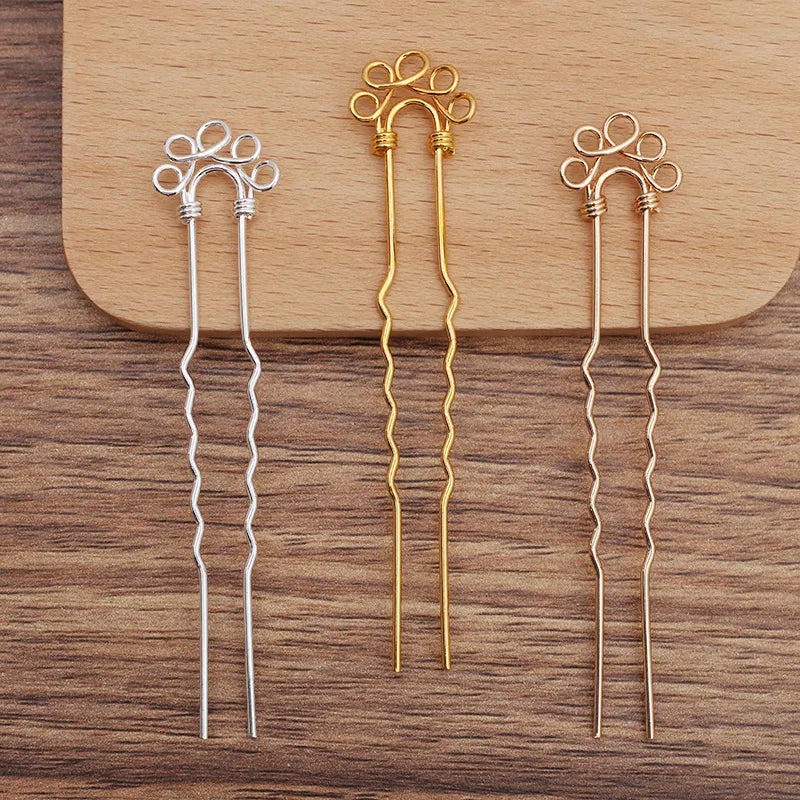 10 Vintage Hair Sticks Metal Hairpin DIY Hair Accessories