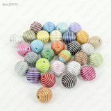 10 Pcs Acrylic Ball Beads Wax Cord DIY Jewelry Findings (JM6149)