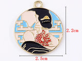 10pcs 25*22mm Chinese Pretty Cheongsam Metal Pendant Vintage Charms