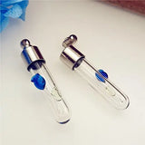 10Pc 3D Raised Flower Glass Vial Pendant Necklace, Bottle Charms Glass Locket
