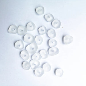 10 Sea Glass Beads 3mm Holes Center Drilled for Jewelry Making