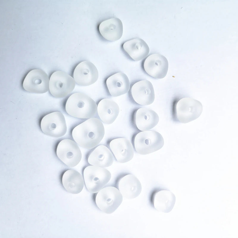 10 Sea Glass Beads 3mm Holes Center Drilled for Jewelry Making