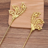 10 Pcs 41*65mm Flower Hair Sticks Bridal Headwear DIY Accessories For Women