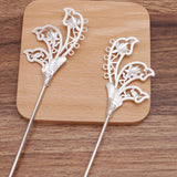 10 Pcs 41*65mm Flower Hair Sticks Bridal Headwear DIY Accessories For Women