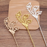 10 Pcs 41*65mm Flower Hair Sticks Bridal Headwear DIY Accessories For Women