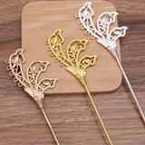 10 Pcs 41*65mm Flower Hair Sticks Bridal Headwear DIY Accessories For Women