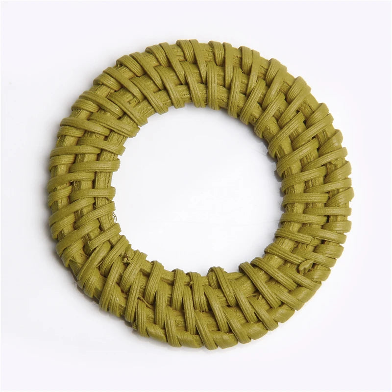 10 Pcs 45mm Colorful Rattan Craft Natural Corn Straw Woven Jewelry Pendant