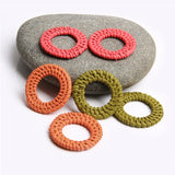 10 Pcs 45mm Colorful Rattan Craft Natural Corn Straw Woven Jewelry Pendant