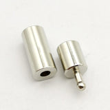 10Pcs 4mm Inner Hole Silver Rubber Clasps for 4.0 Round Cord Glue In
