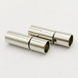 10Pcs 4mm Inner Hole Silver Rubber Clasps for 4.0 Round Cord Glue In