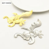 10 Pieces 50*80mm K Metal Filigree Flower Slice Charms Jewelry DIY Components