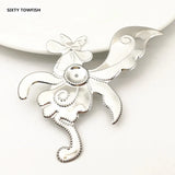 10 Pieces 50*80mm K Metal Filigree Flower Slice Charms Jewelry DIY Components